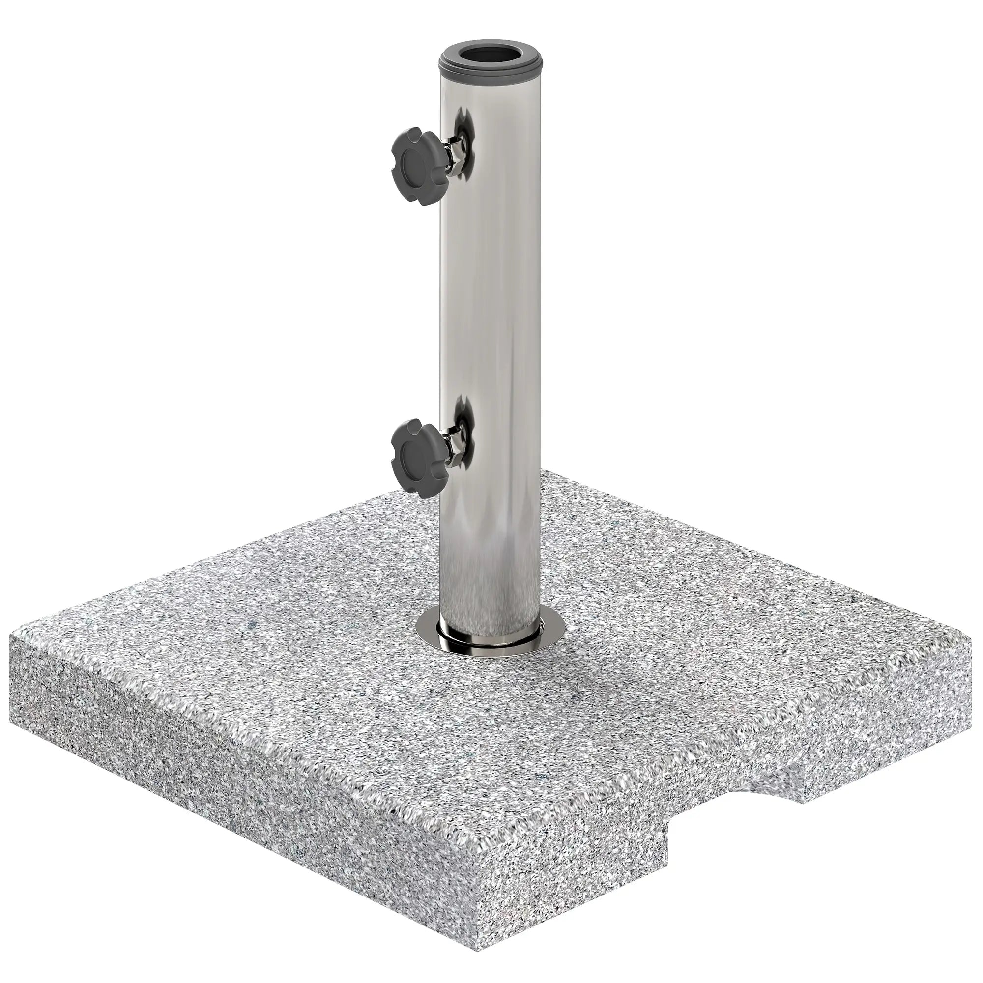 Square Patio Umbrella Base, Outdoor Stand with Handles, Heavy Duty, Grey Umbrella Bases Grey at Gallery Canada