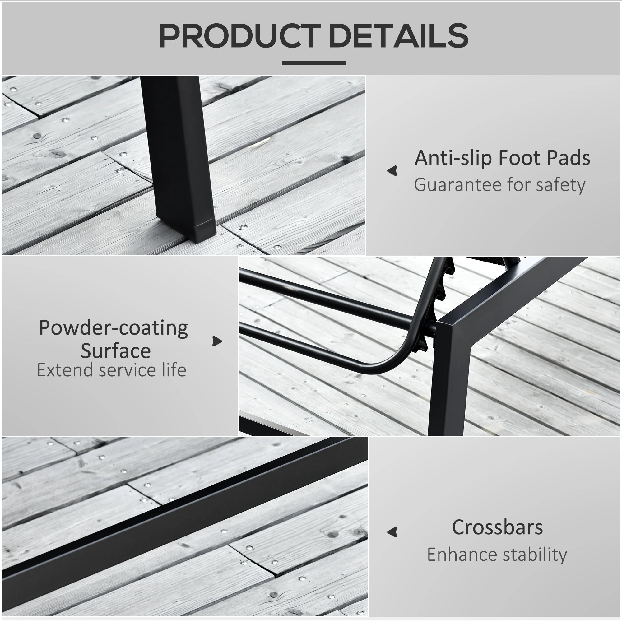 Outdoor Lounge Chair, 5-Position Reclining Backrest, 2 Wheels, Cream White Lounger Chairs at Gallery Canada