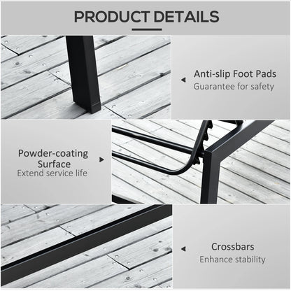 Outdoor Lounge Chair, 5-Position Reclining Backrest, 2 Wheels, Cream White Lounger Chairs at Gallery Canada