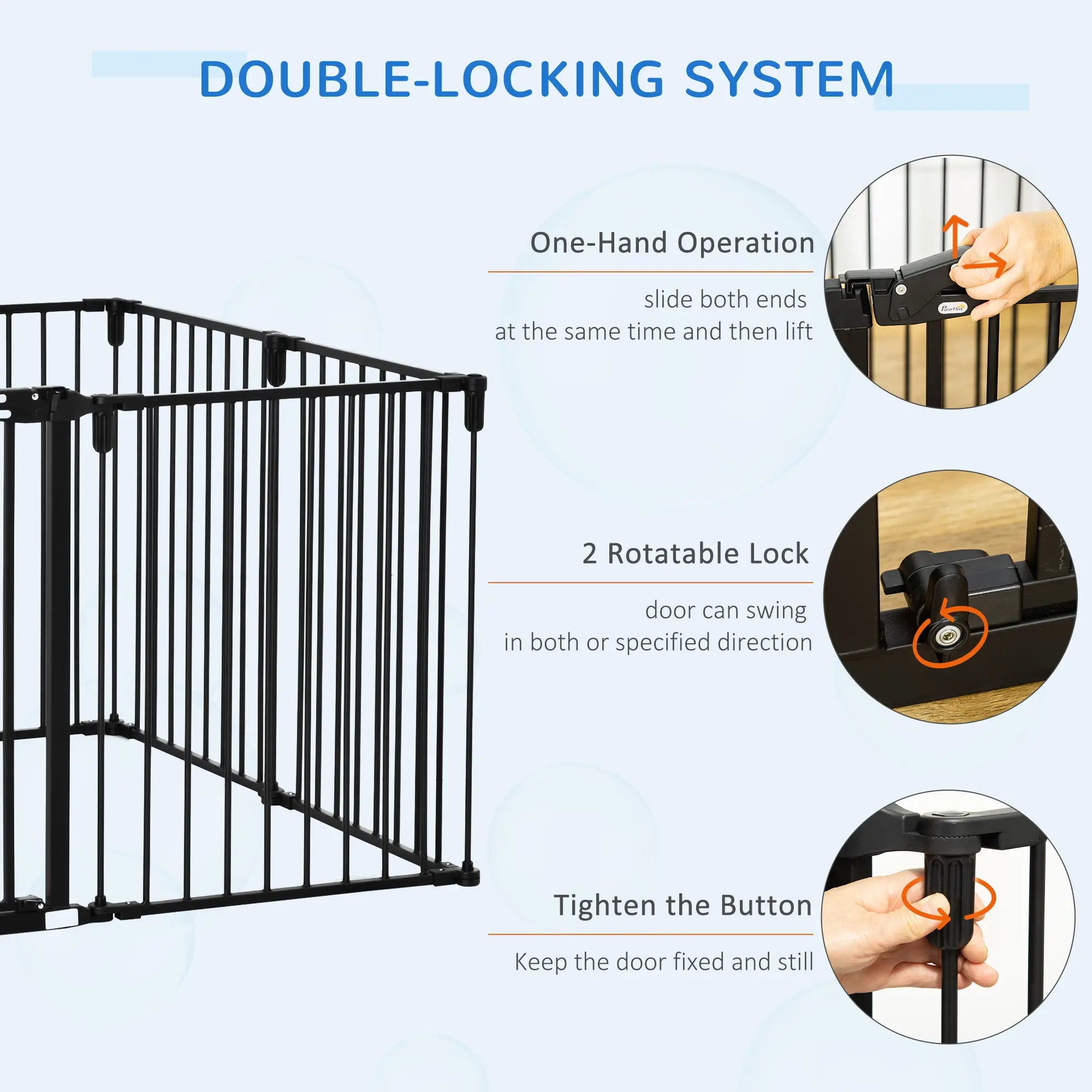 8-Panel Dog Safety Gate, Steel Fence, Black Houses, Kennels & Pens at Gallery Canada
