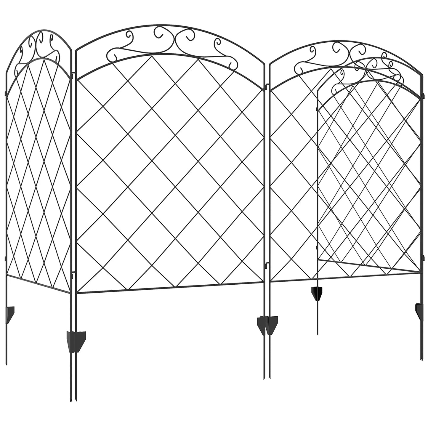 4 Pack Garden Fencing for Yard, Decorative Fence Panels as Animal Barrier and Flower Edging, Circle, Black Garden Fences Black - Scroll at Gallery Canada