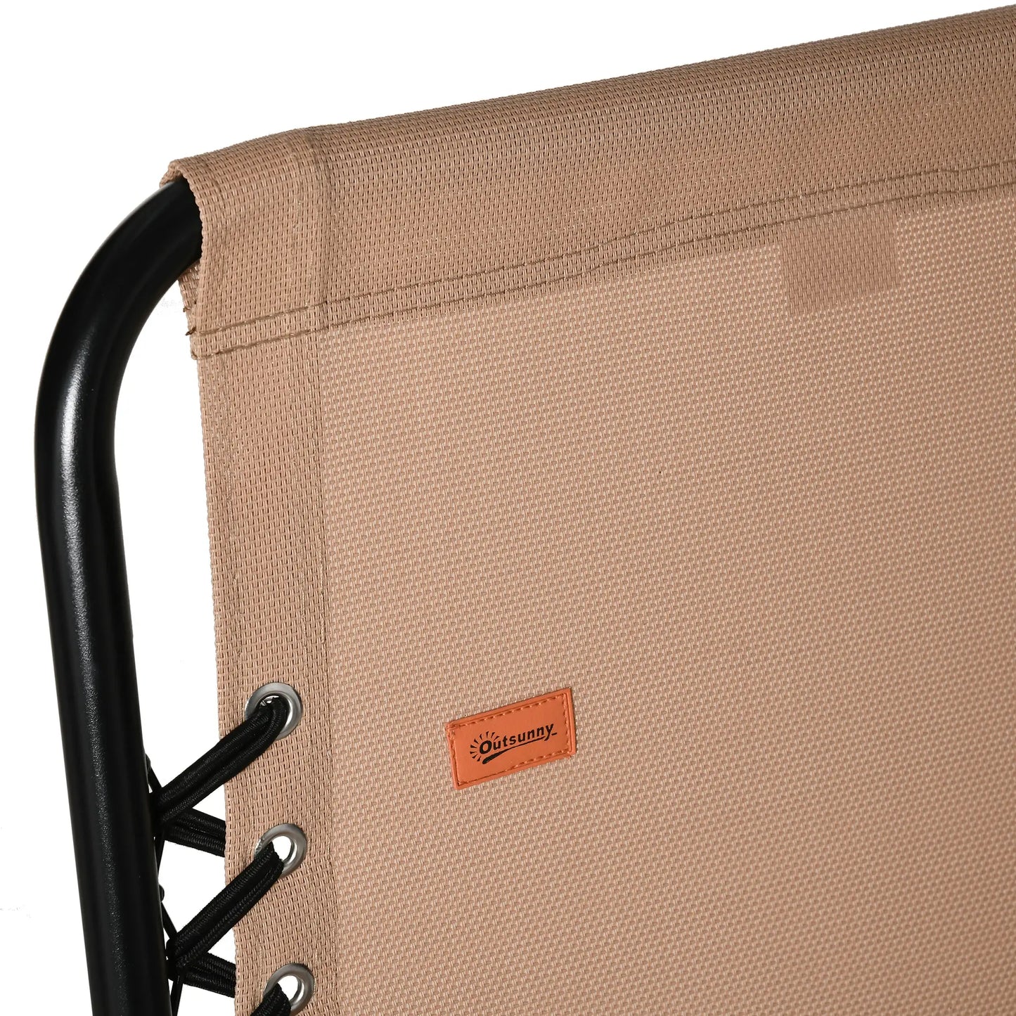 Folding Outdoor Chair, Bungee Sling Patio Dining, 1-Pack, Beige