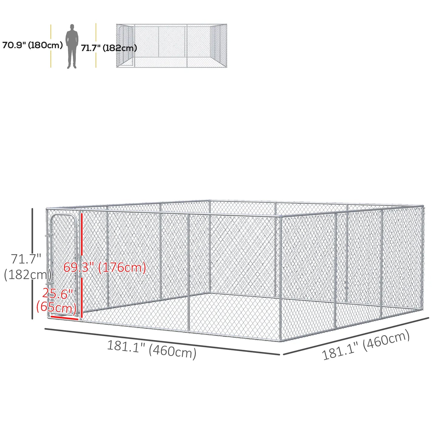 15.1' x 15.1' x 6' Dog Playpen, Galvanized Steel Frame, for Small Medium Dogs Houses, Kennels & Pens at Gallery Canada