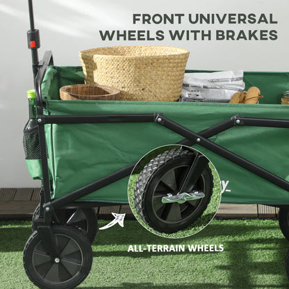 Folding Wagon Cart, Heavy Duty Outdoor Utility, Collapsible Garden Trolley, Steel Frame, Oxford Fabric Folding Garden Carts at Gallery Canada