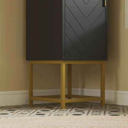 Tall Bathroom Storage Cabinet, Narrow with Adjustable Shelf, Black Bathroom Cabinets at Gallery Canada