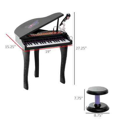37 Key Mini Electronic Piano, Kids Musical Keyboard with Microphone, Black Electronic Musical Pianos at Gallery Canada