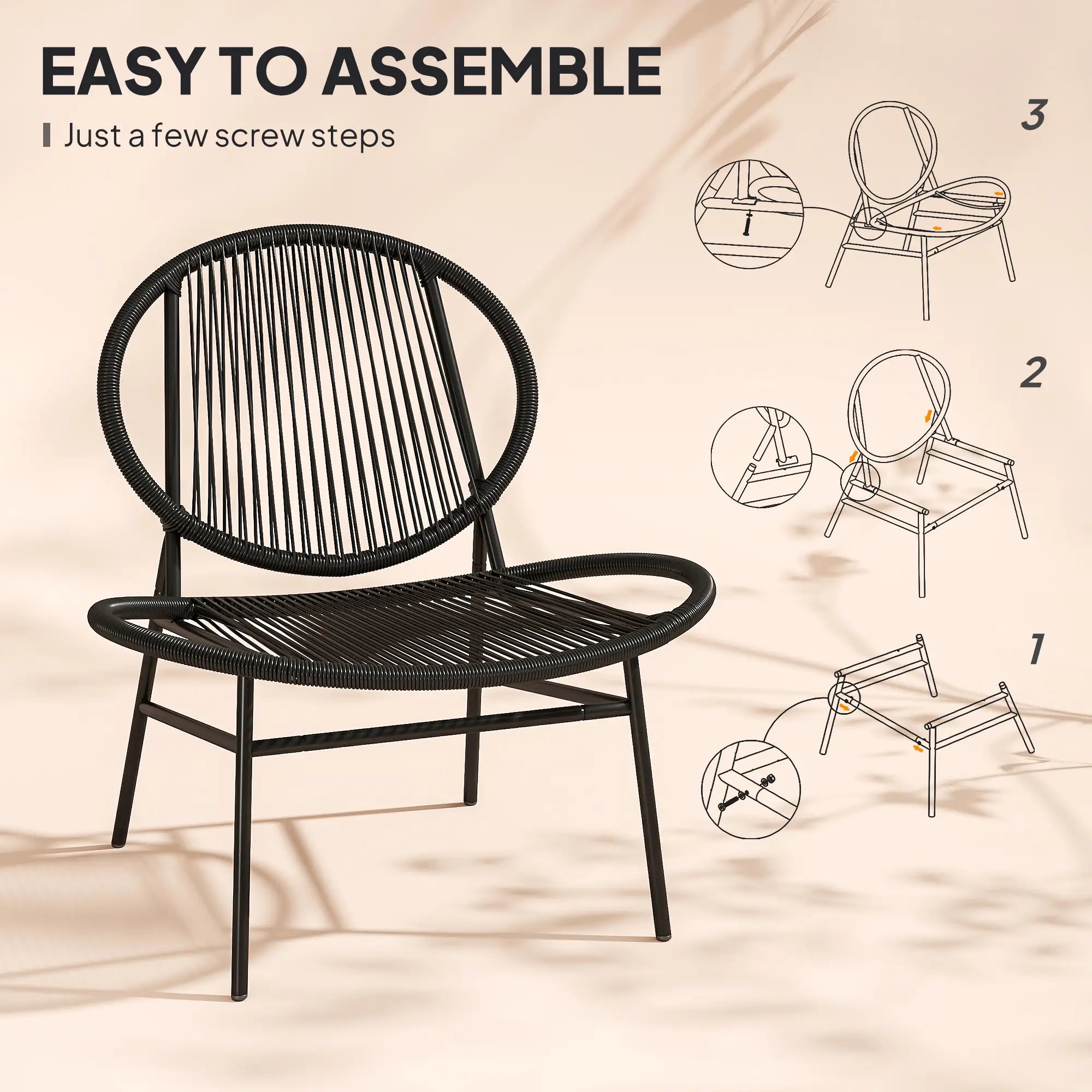 Rattan Bistro Set, 3 Pieces Wicker Patio Furniture, Black Bistro Sets at Gallery Canada