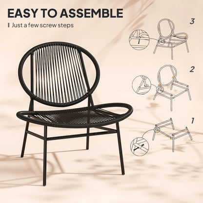 Rattan Bistro Set, 3 Pieces Wicker Patio Furniture, Black Bistro Sets at Gallery Canada