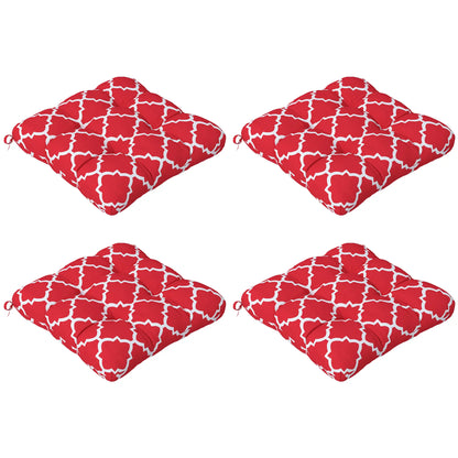 4 Coussins de siège en pièces, Coussins de chaise de patio avec attaches, Intérieur Extérieur