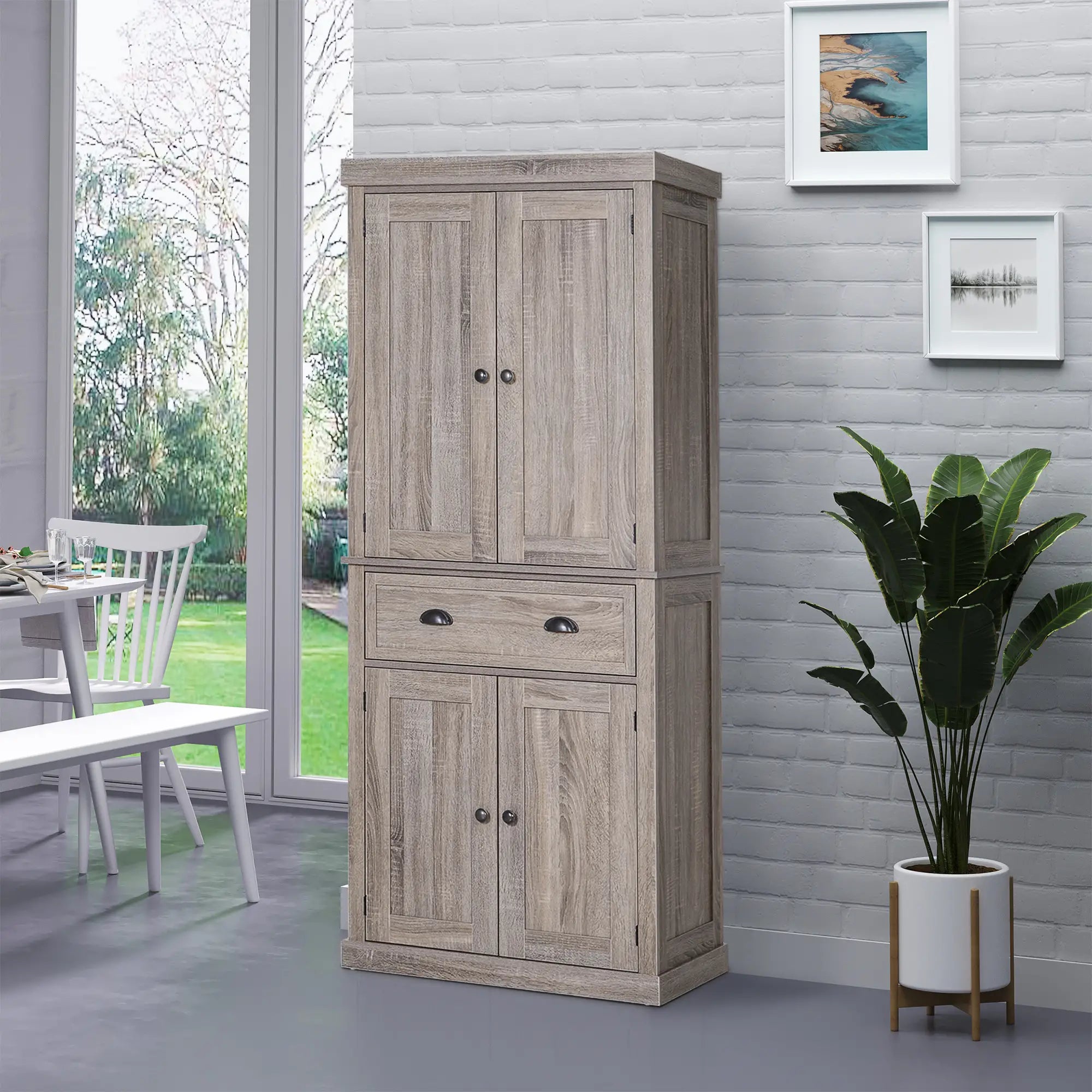 Kitchen Cabinet With 2 Drawers, MDF Board, Wood Grain Kitchen Pantry Cabinets at Gallery Canada