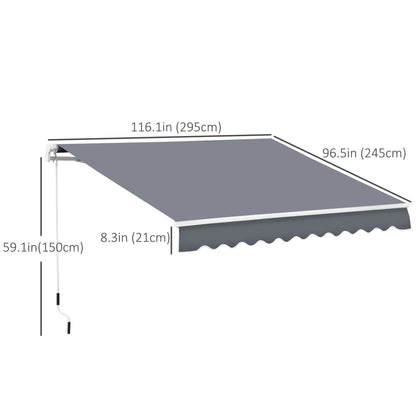 10' x 8' Retractable Awning, Sunshade Canopy for Patio, Dark Grey Patio Awnings at Gallery Canada