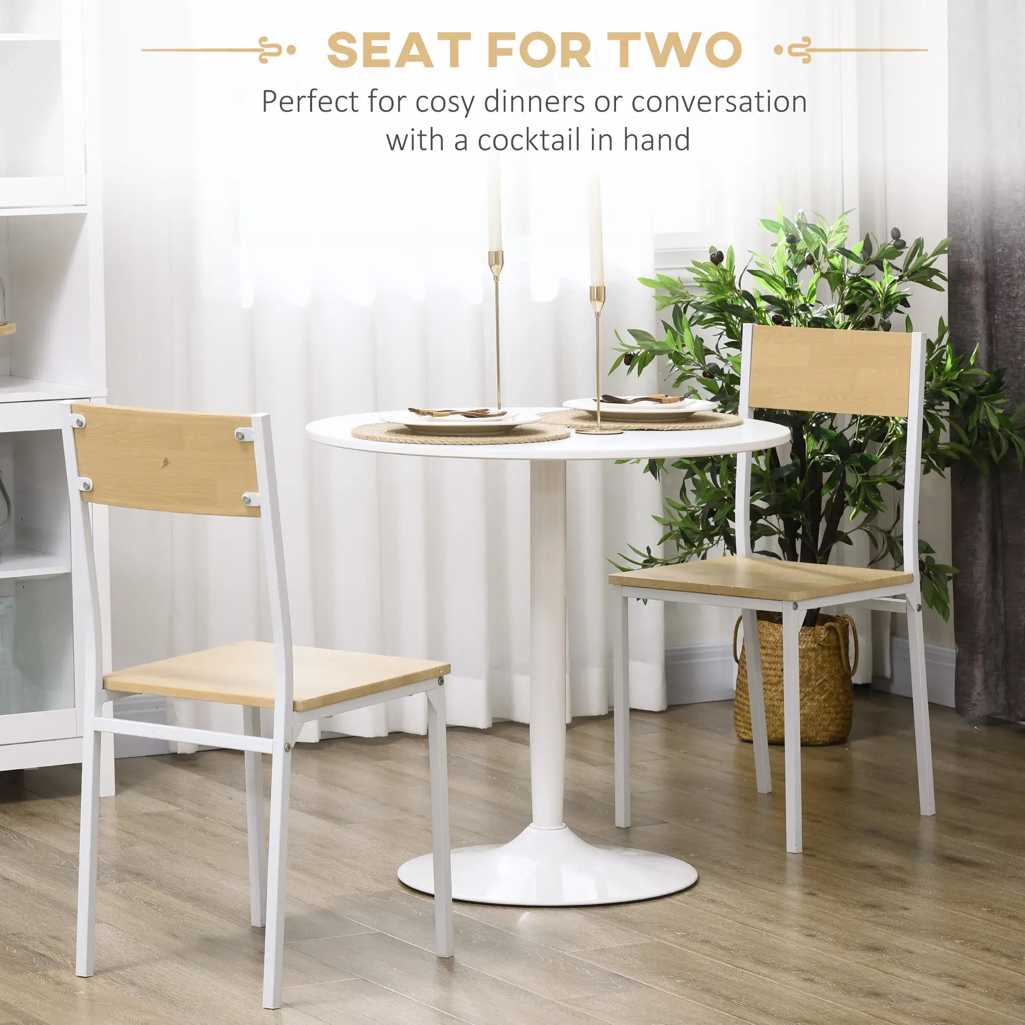 Modern Kitchen Table For 2, Round Dining Table With Steel Base, White Dining Tables at Gallery Canada