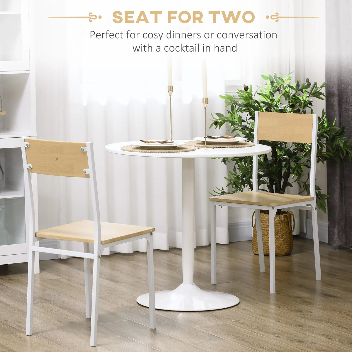 Modern Kitchen Table For 2, Round Dining Table With Steel Base, White Dining Tables at Gallery Canada
