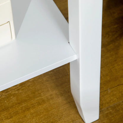 Side Table Set of 2, 2-Tier End Tables with Drawer, White Side Tables at Gallery Canada