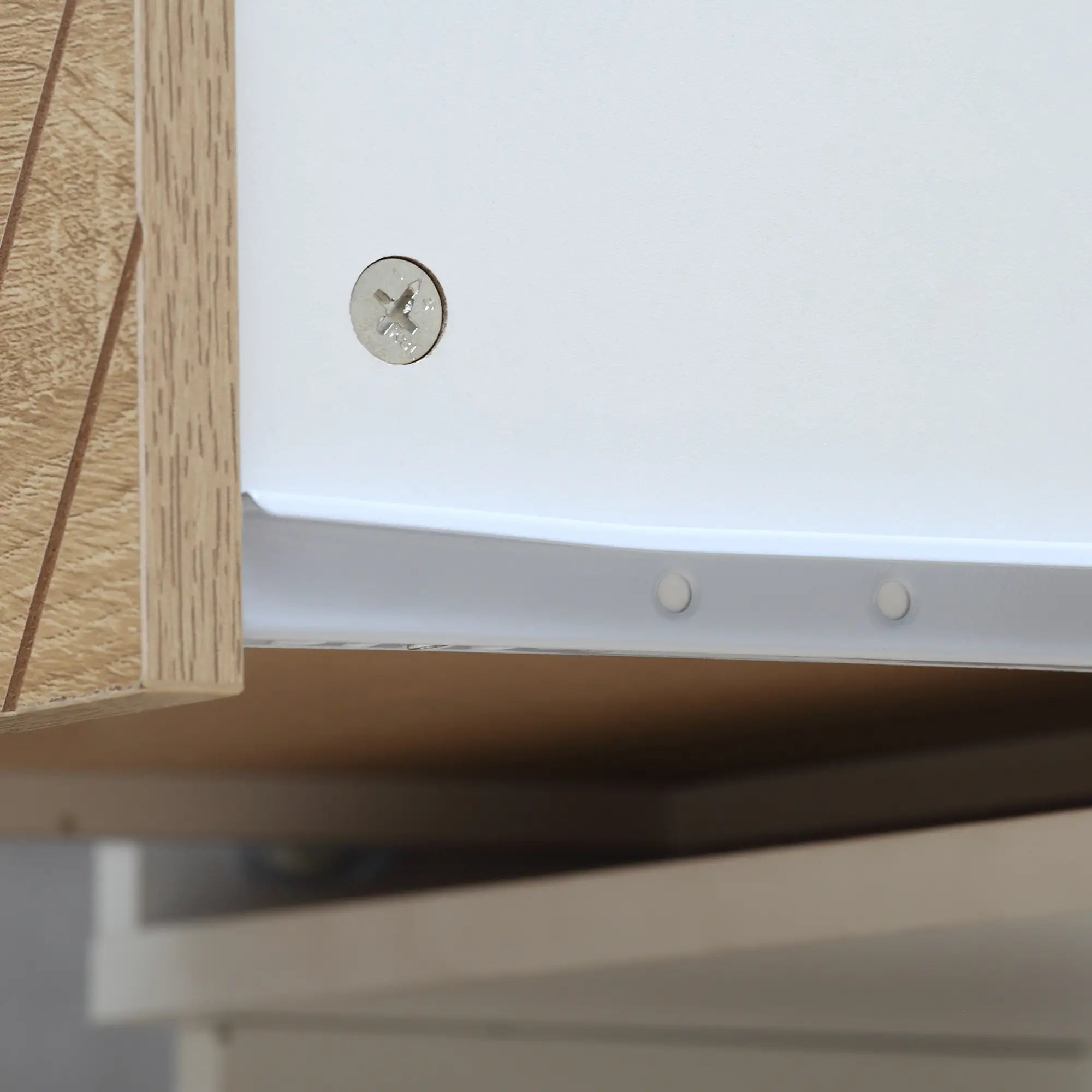 Modern Bedside Table with Drawer, Storage Shelf, Oak, White Bedside Tables at Gallery Canada