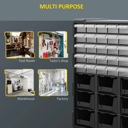 Plastic 39 Drawer Parts Organizer, Wall Mount Storage Cabinet, 2, Black Tool Organizers at Gallery Canada