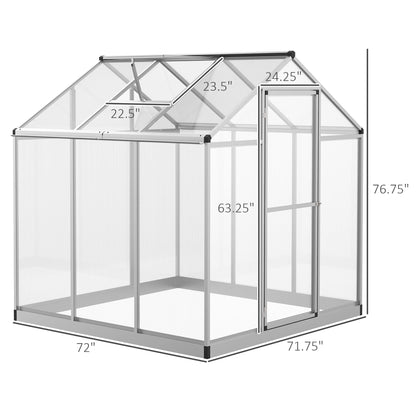 6' x 6' x 6.4' Walk-in Greenhouse, Polycarbonate Panels, Outdoor Walk In Greenhouses at Gallery Canada