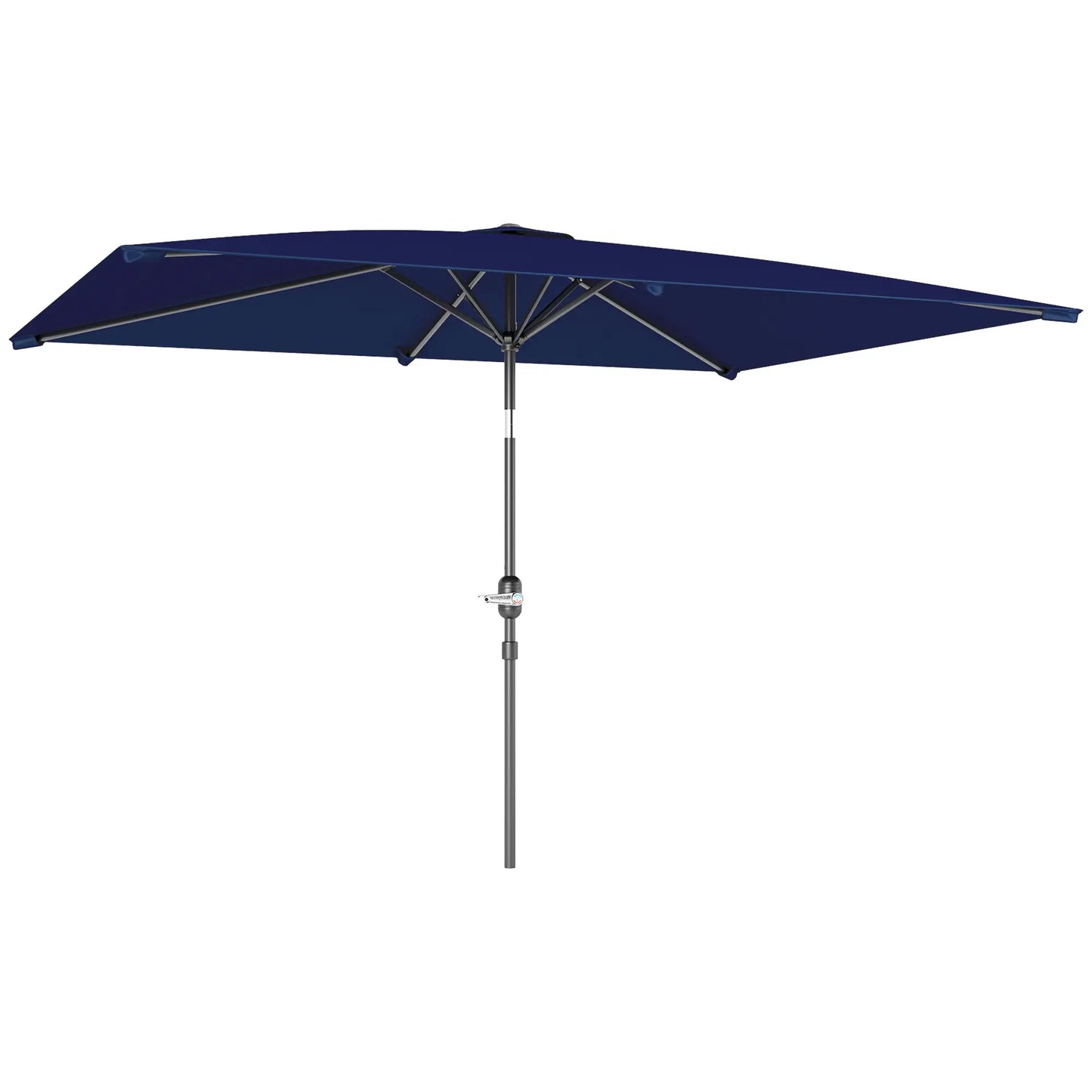 6.5x9.6ft Rectangle Aluminum Tilt Patio Umbrella, Navy Blue Sun Umbrellas at Gallery Canada