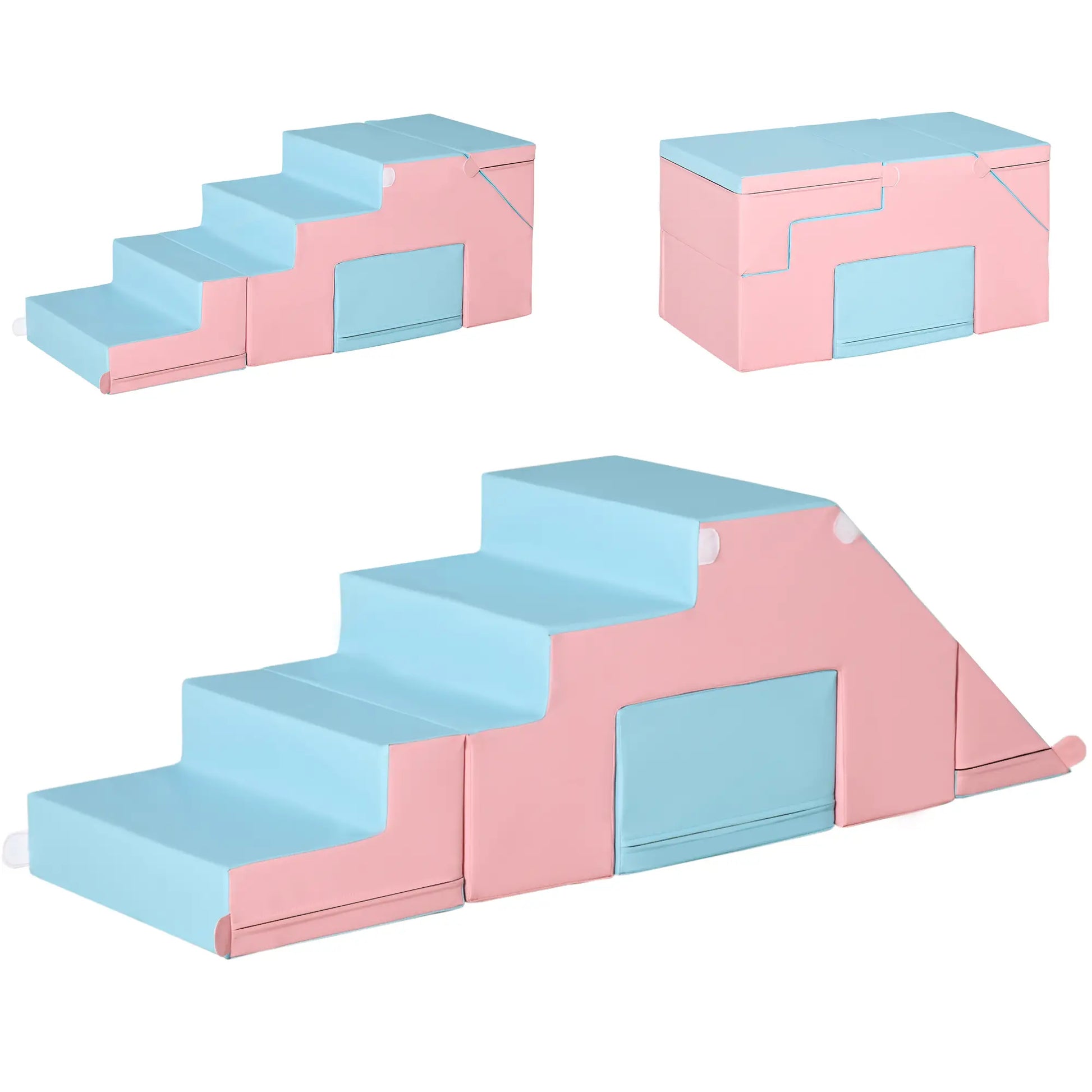 2-Piece Soft Play Kids Foam Set, for Crawl and Climb, Light Blue Baby Gym & Playmats Pink, Light Blue at Gallery Canada