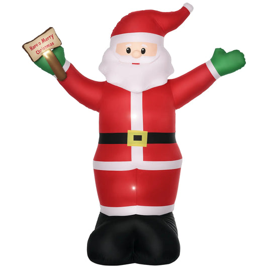 8ft Inflatable Santa Claus with LED Light, Outdoor Yard Display Christmas Inflatables Red at Gallery Canada