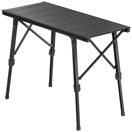 Heavy Duty Folding Picnic Table, Removable Plates, Non-Slip Feet Picnic Tables & Camping Chairs Black at Gallery Canada