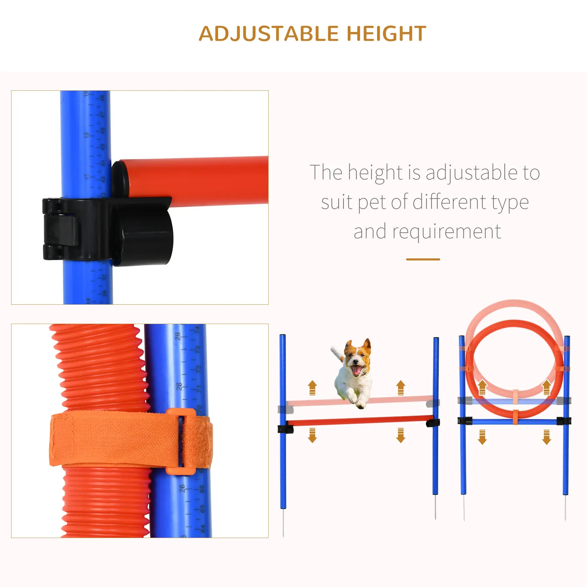 Dog Agility Training Kit, Adjustable Jump Weave Pole Ring Set Dog Agility Training Equipment at Gallery Canada
