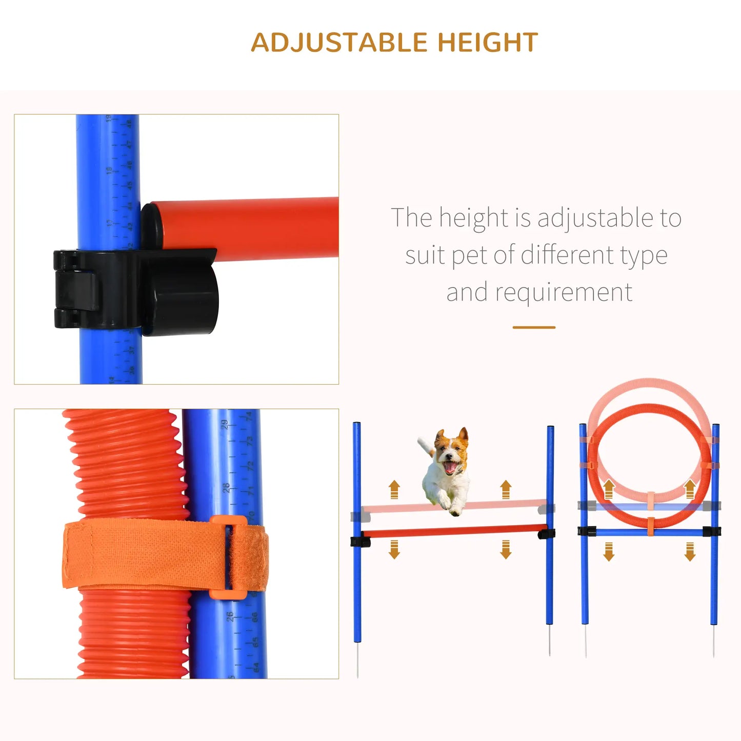 Dog Agility Training Kit, Adjustable Jump Weave Pole Ring Set Dog Agility Training Equipment at Gallery Canada