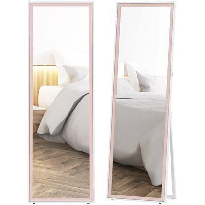 64" x 21" Full Length Mirror, Rectangular Frame, Standing, White and Pink Full Length Mirrors at Gallery Canada