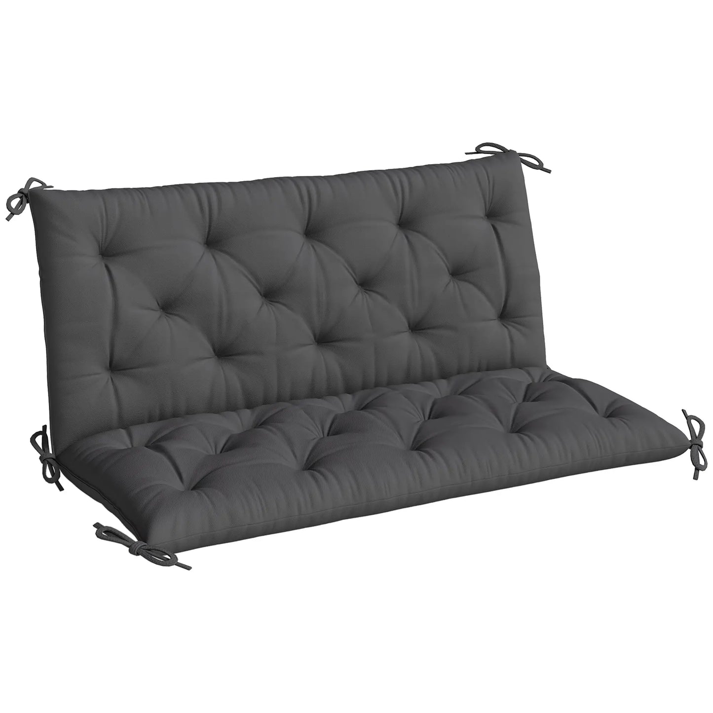 2 Seater Garden Bench Cushion, Thick Outdoor Non-Slip, 47" x 43" x 5", Black Patio Chair Cushions Black at Gallery Canada