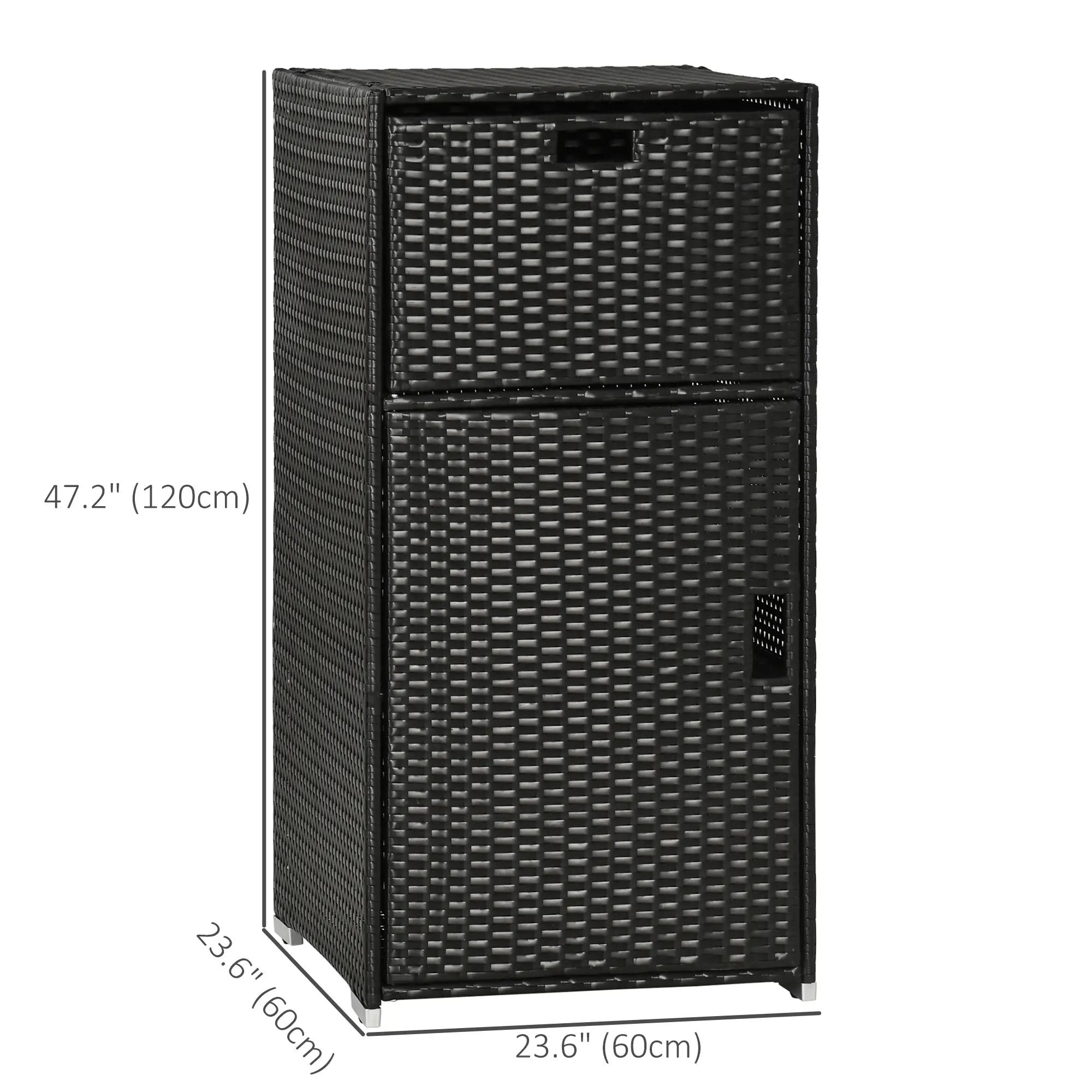 Outdoor Rattan Towel Rack, Dark Brown Patio Storage Boxes at Gallery Canada