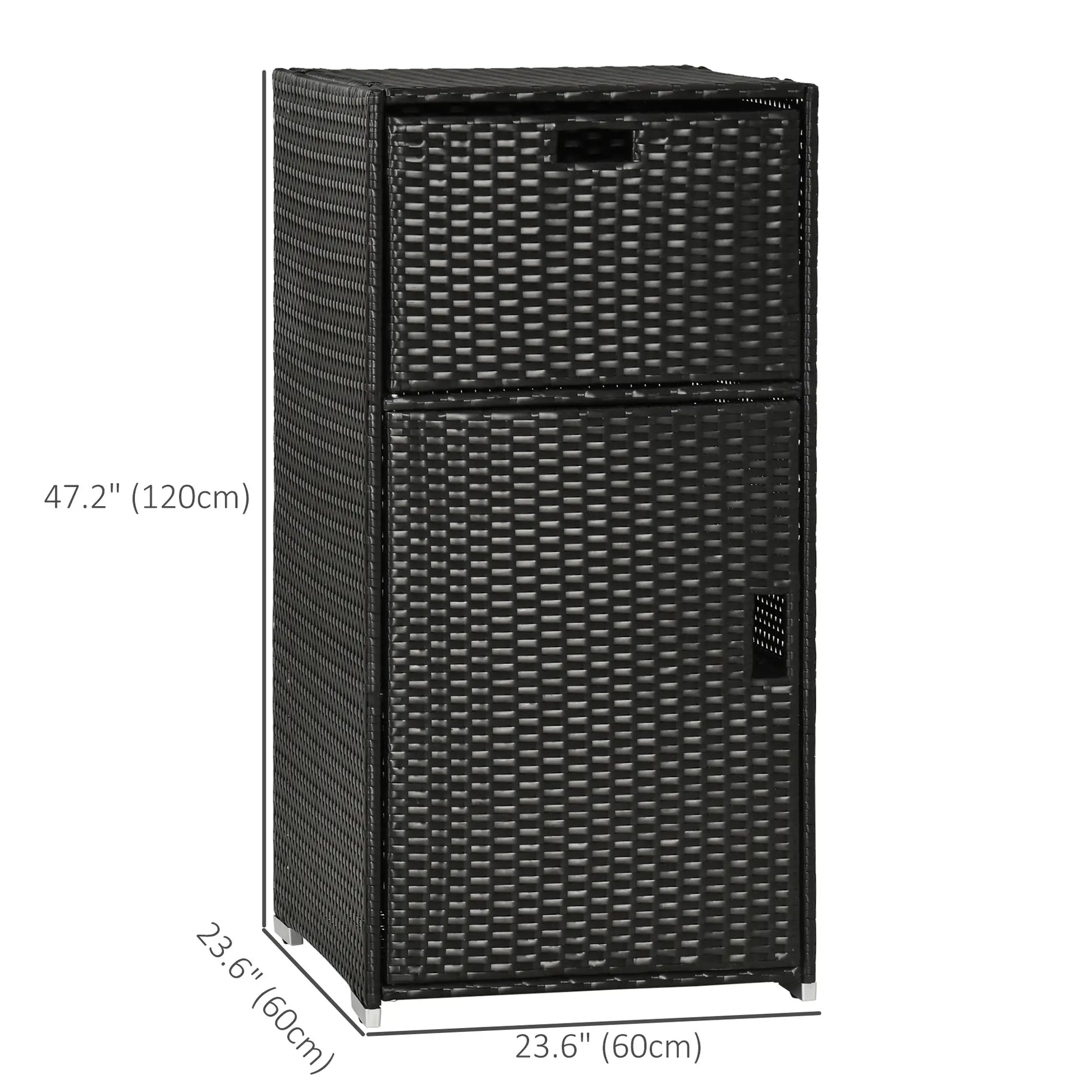 Outdoor Rattan Towel Rack, Dark Brown Patio Storage Boxes at Gallery Canada