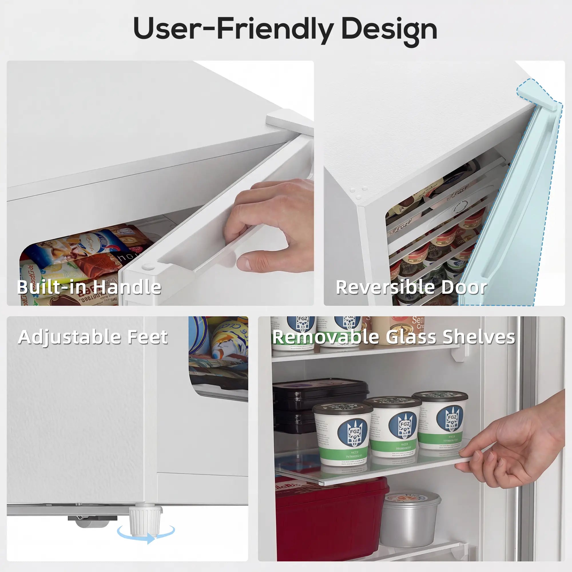 7.0 Cu.Ft Upright Freezer with 6 Adjustable Shelves, White Small Kitchen Appliances at Gallery Canada