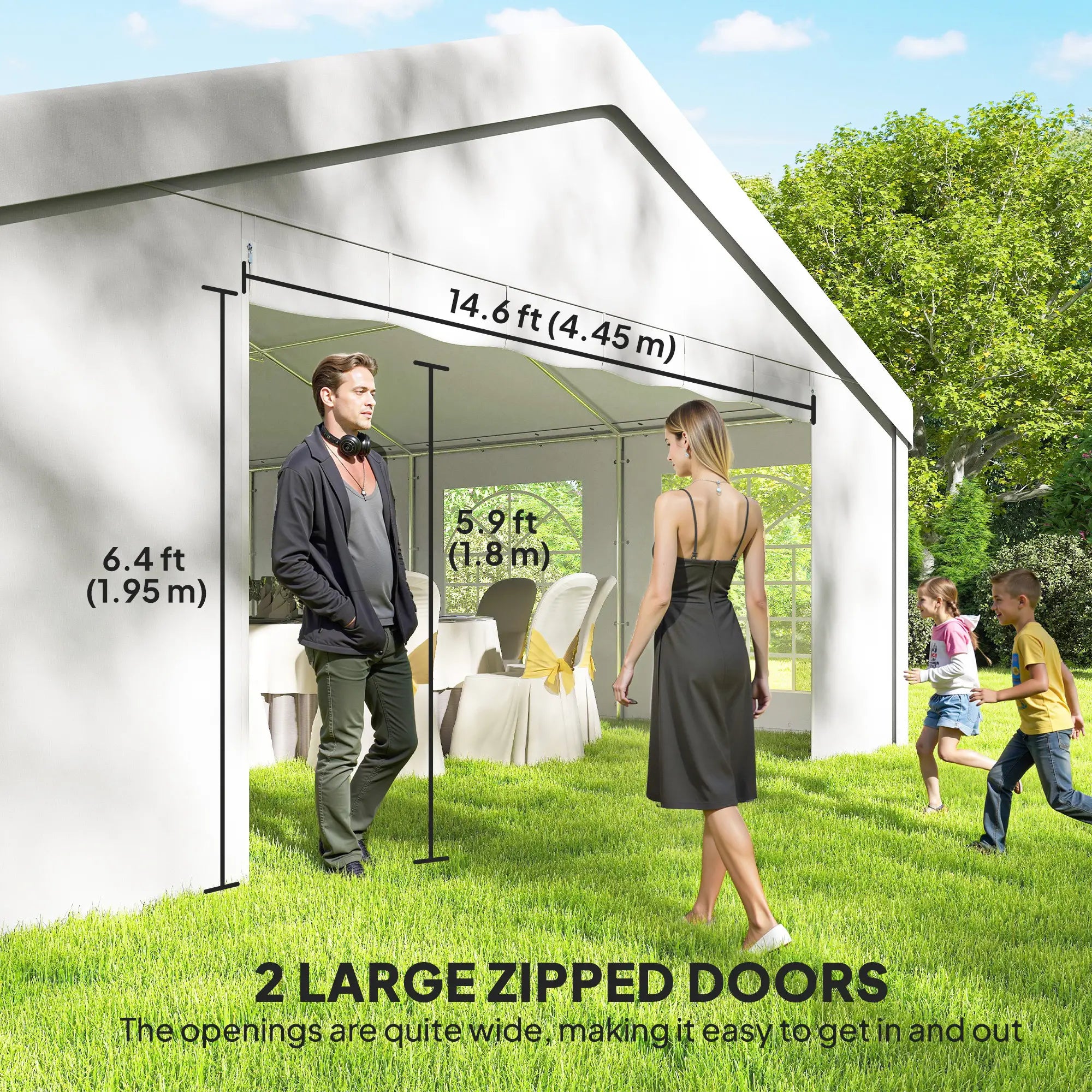 20' x 40' Party Tent, Outdoor Canopy With 12 Removable Windows Canopy Tents at Gallery Canada