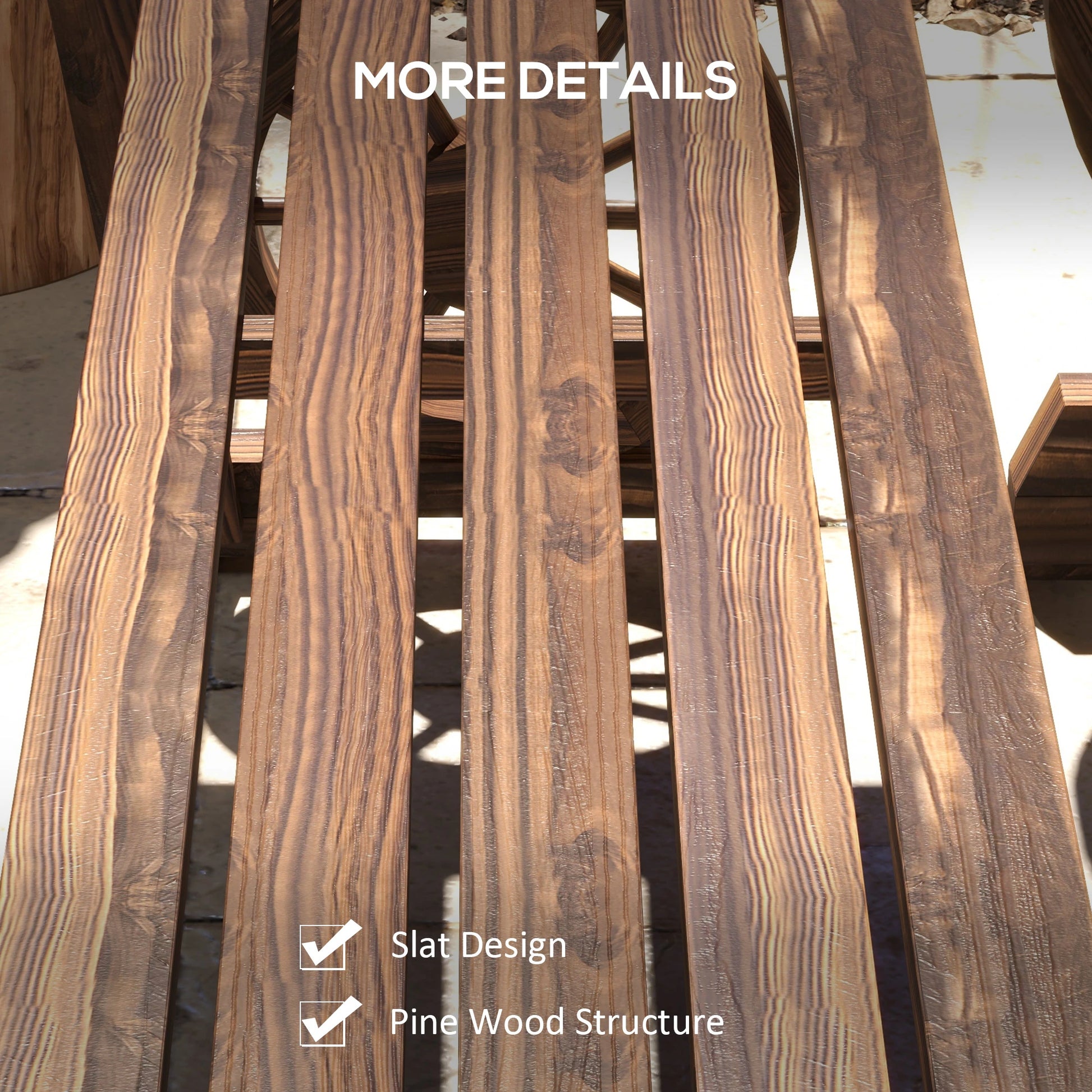 Wooden Patio Table and Chairs, 3-Piece, Carriage Wheels, Carbonized Bistro Sets at Gallery Canada