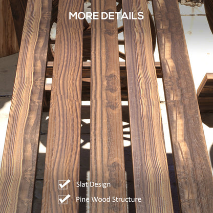 Wooden Patio Table and Chairs, 3-Piece, Carriage Wheels, Carbonized Bistro Sets at Gallery Canada
