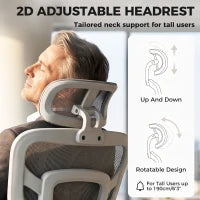 Ergonomic Office Chair, Mesh Reclining, Grey
