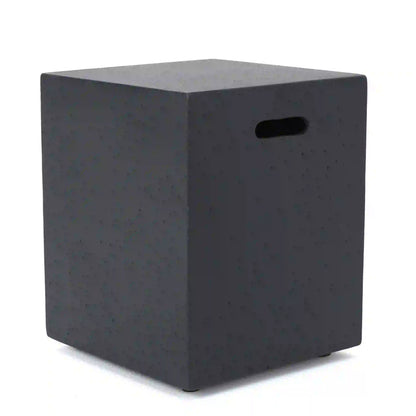 Multi-Functional Tank Holder Side Table, 16.5" L x 16.5" W x 20.5" H, Dark Grey Patio Side Tables Dark Grey at Gallery Canada