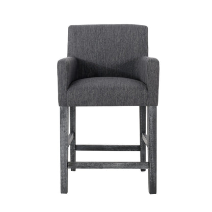 Upholstered Counter Stool, Rubberwood Frame, 24" L x 23" W x 39.5" H, Charcoal Gray Bar Stools Charcoal Gray at Gallery Canada