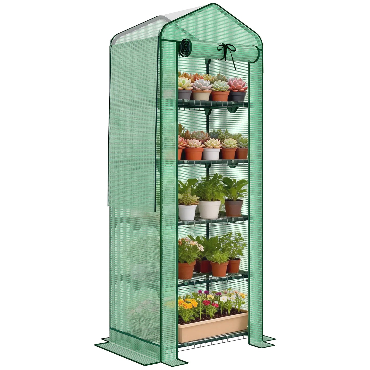 Mini Greenhouse With Screen Roof, 27.6" x 19.7" x 75.6", Green Portable Greenhouses at Gallery Canada