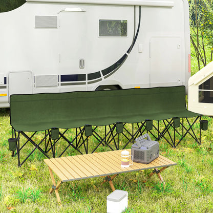 6 Seat Folding Camping Chair, Cup Holder, Carrying Case, Dark Green Picnic Tables & Camping Chairs at Gallery Canada