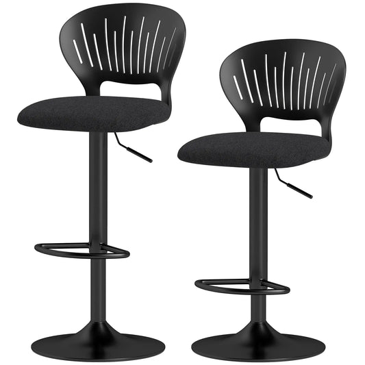 Modern Swivel Bar Stools, Set of 2, Counter Height, Black Bar Stools Black at Gallery Canada