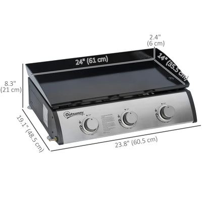 3 Burner Portable Tabletop BBQ Grill, Silver Propane Gas Grills at Gallery Canada