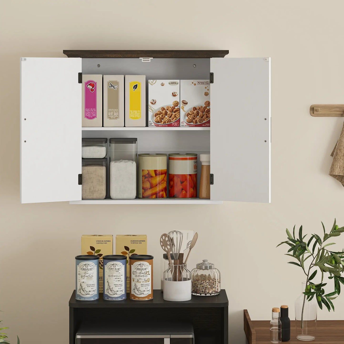 Farmhouse Medicine Cabinet, Wall Mounted, 2 Doors, Adjustable Shelf, White Wall Mounted Cabinets at Gallery Canada