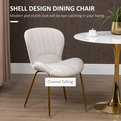 Modern Dining Chairs Set of 2, Cushioned Backrest, Cream White Bar Stools at Gallery Canada