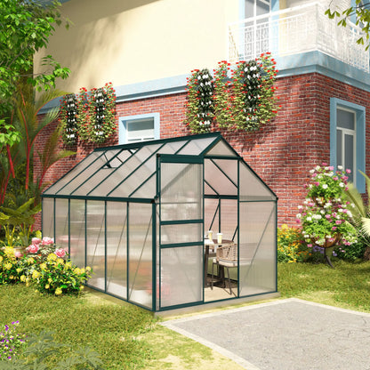 6' x 12' x 6.5' Polycarbonate Greenhouse, Walk-in, Adjustable Roof Vent, Green Walk In Greenhouses at Gallery Canada
