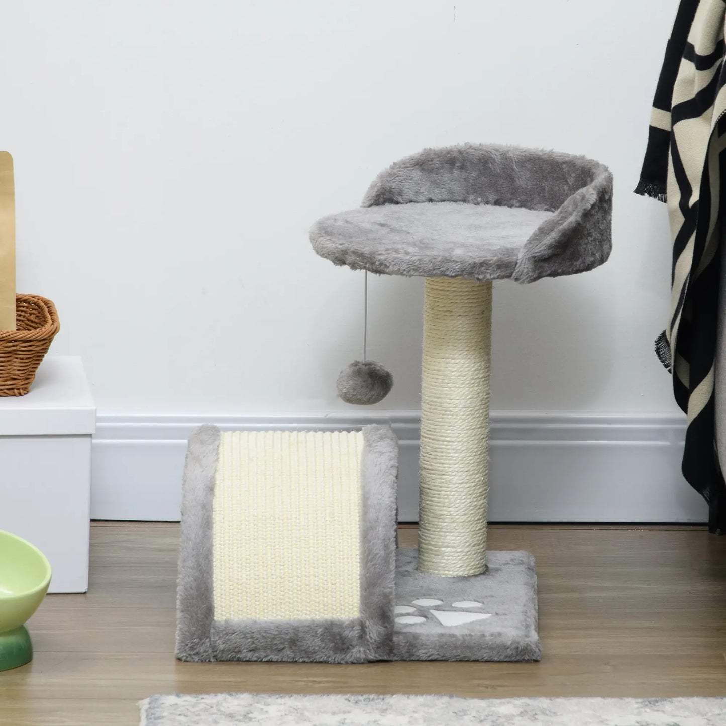 17" Cat Scratching Tree, Kitty House, Kitten Activity Centre, Grey Cat Posts at Gallery Canada