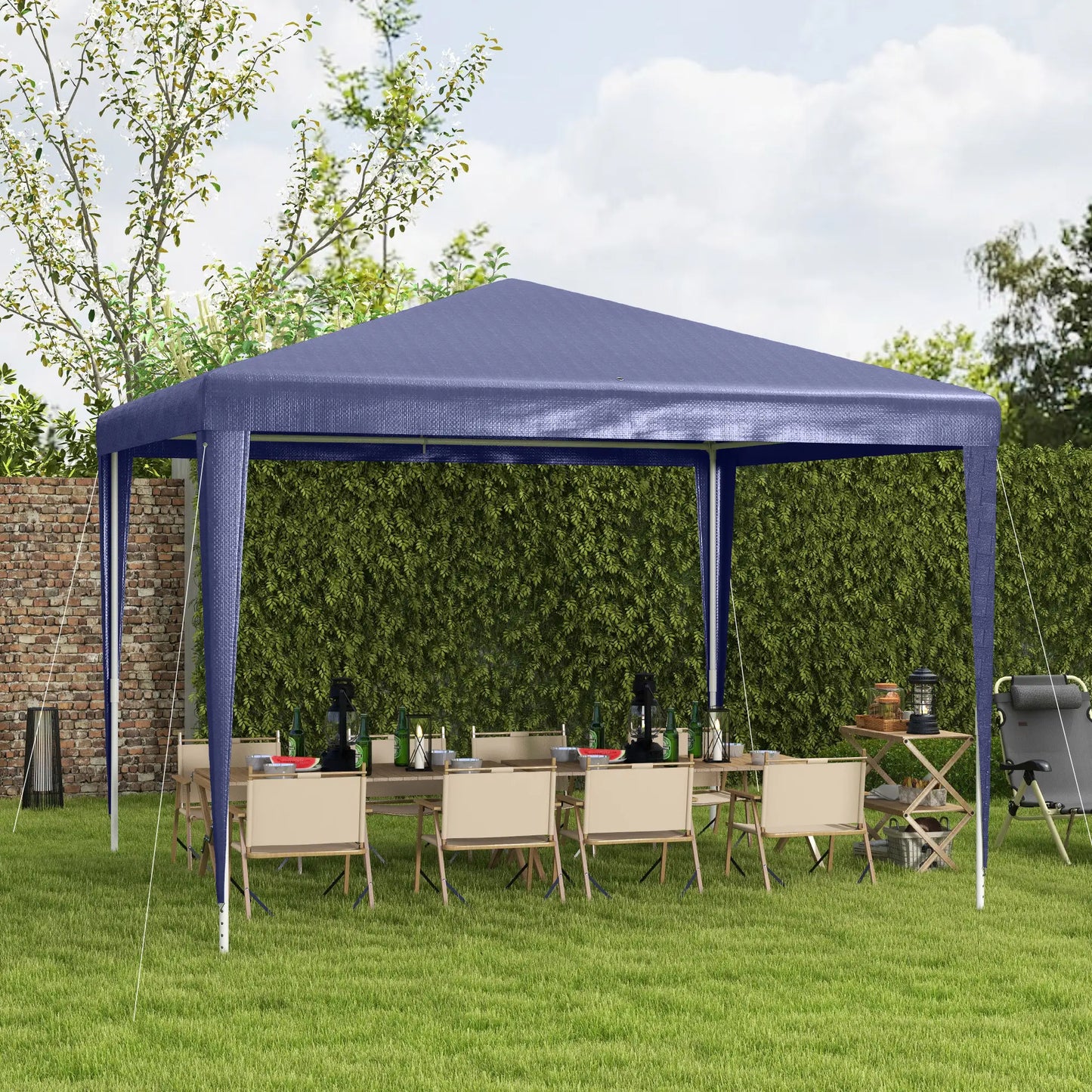 10x10ft Portable Party Tent, Folding Garden Canopy, Dark Blue Canopy Tents at Gallery Canada