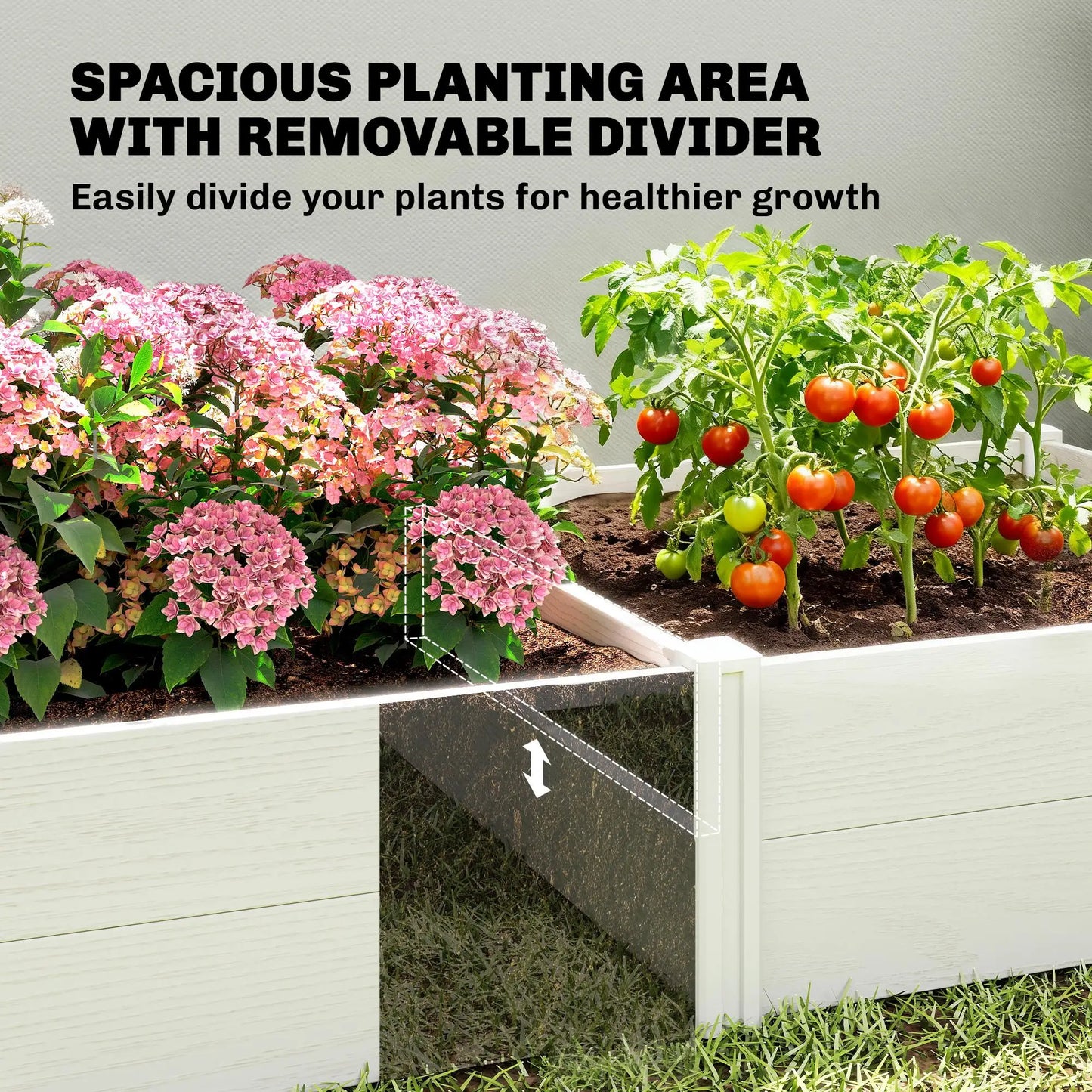 Vinyl Raised Garden Bed Kit, 6.5 x 3 x 1ft, White Raised Garden Beds at Gallery Canada