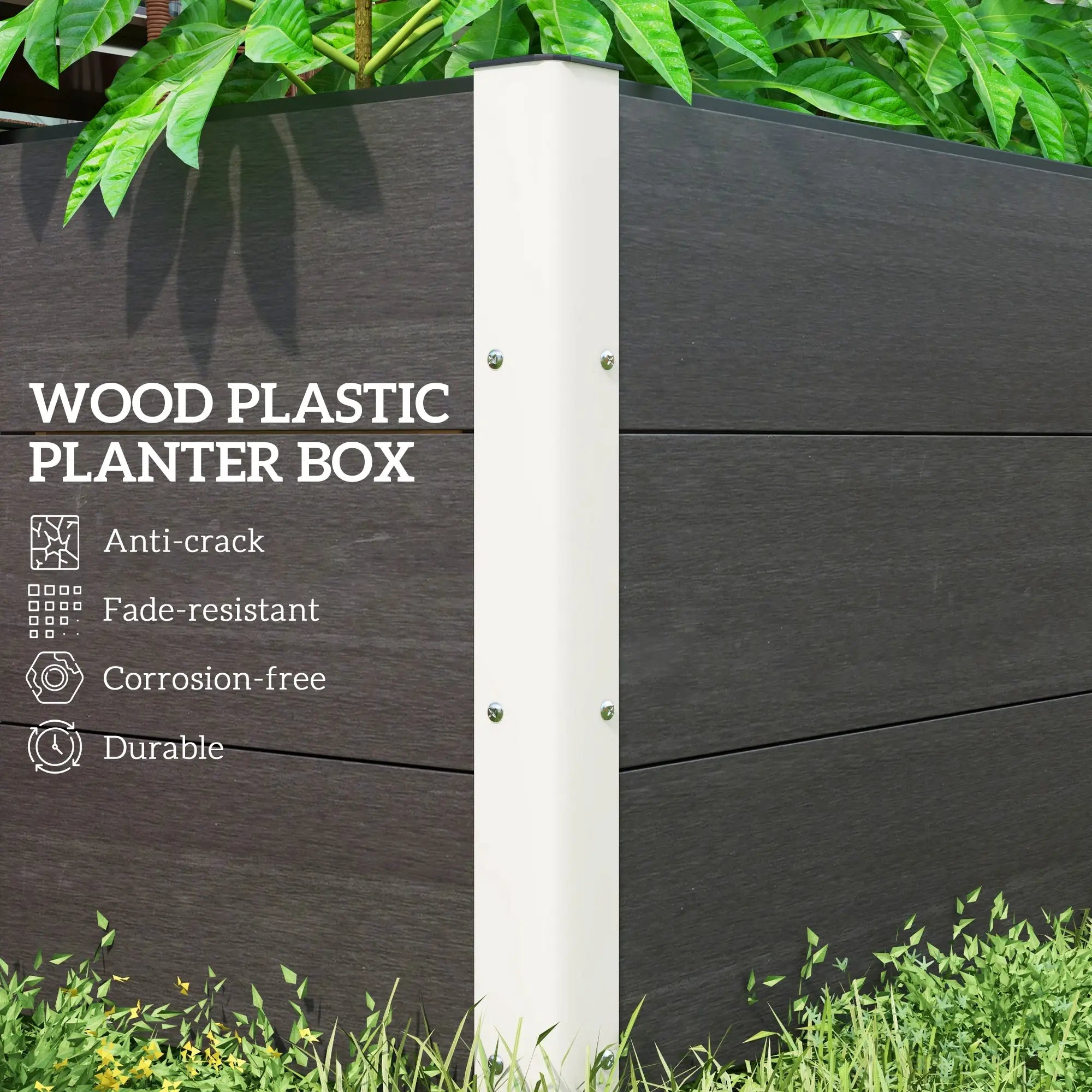 3' x 2' x 2' Raised Garden Bed, Wood Plastic Planter Box, Grey Galvanized Planter Boxes at Gallery Canada