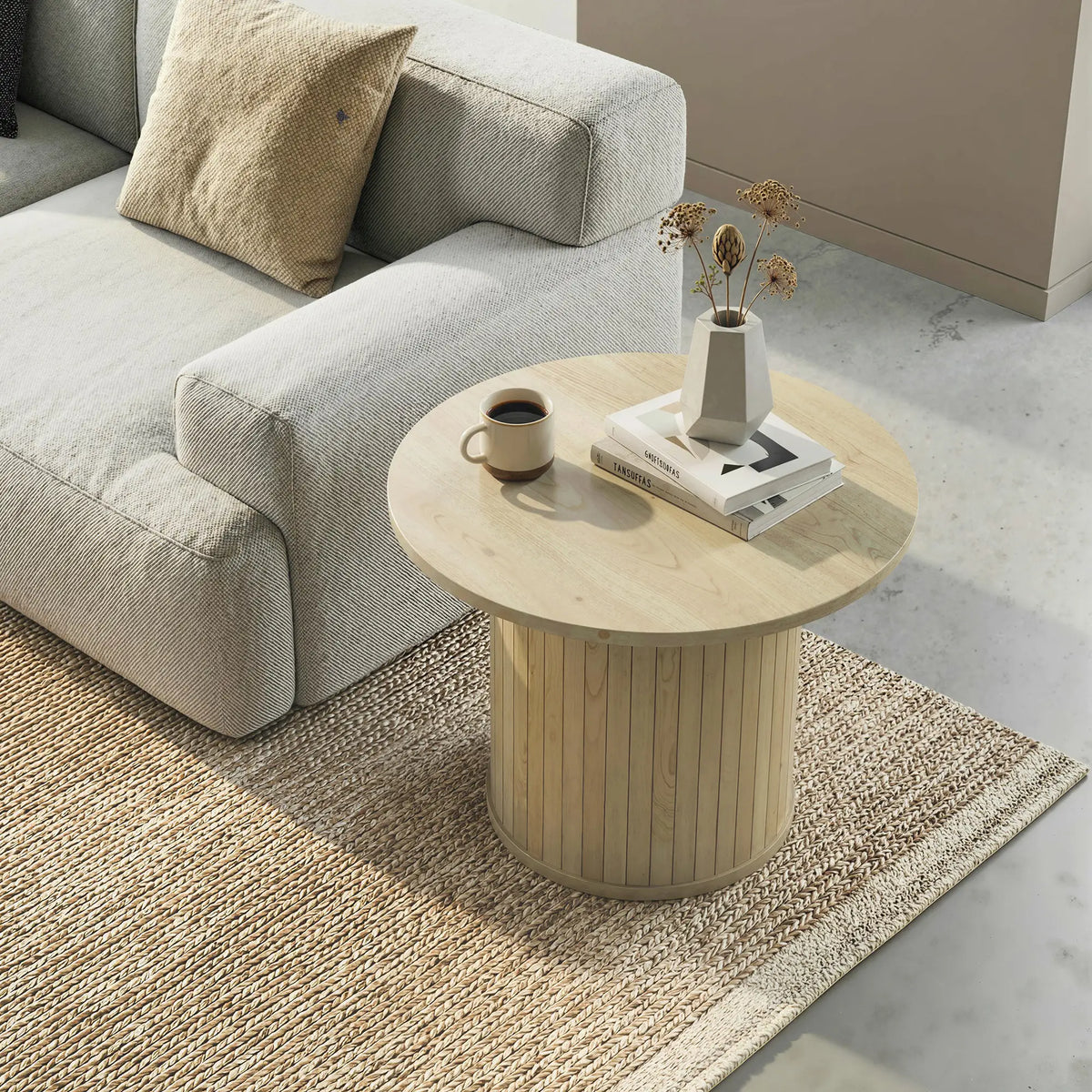 Round Coffee Table, 24", Natural Wood Coffee Tables at Gallery Canada